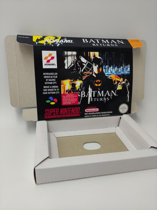 Batman Returns - box with inner tray option - NTSC or PAL - Super Nintendo/ SNES- thick cardboard. Top Quality !!