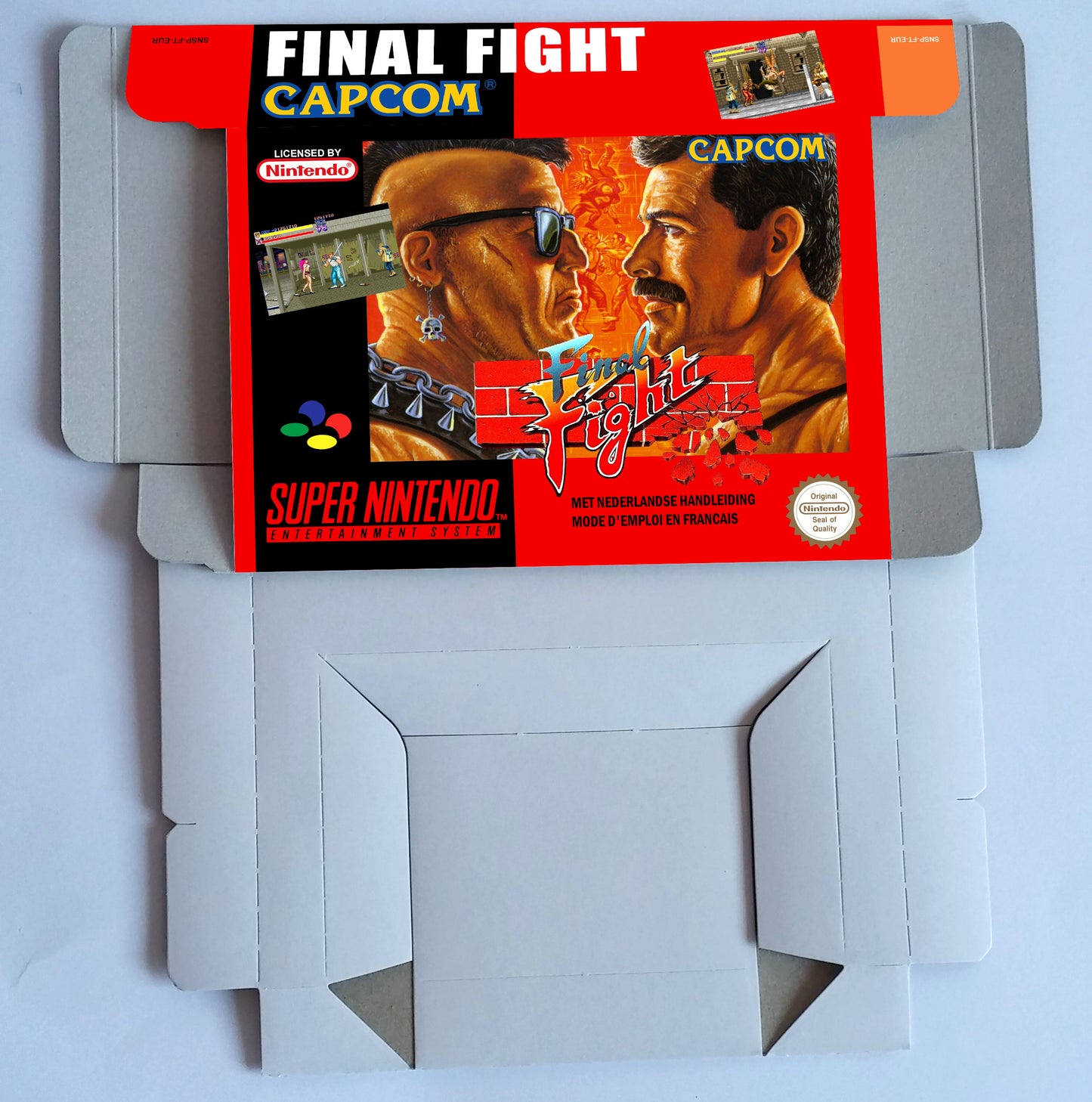 Final Fight - box with inner tray option - NTSC or PAL - Super Nintendo/ SNES - thick cardboard. Top Quality !