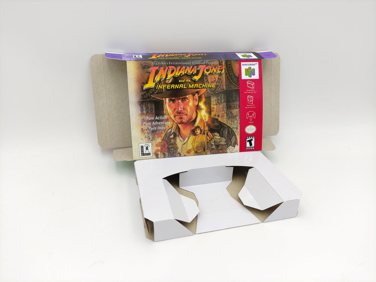 Indiana Jones and the Infernal Machine - box with inner tray option - NTSC Region - thick cardboard as in the original. Top Quality !!