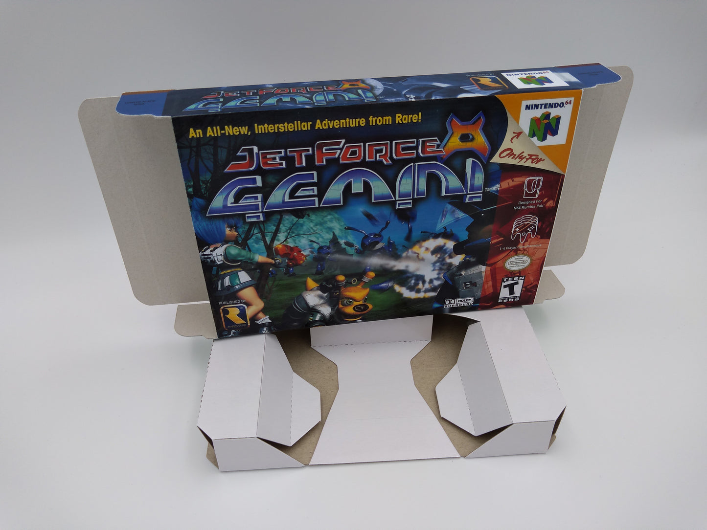 Jet Force Gemini - box with inner tray option - NTSC or PAL - Nintendo 64 - thick cardboard. Top Quality !!