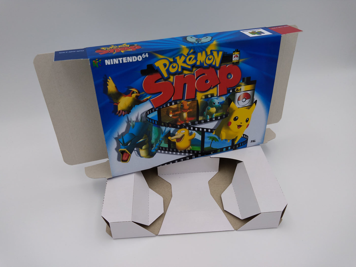 Pokemon Snap - Replacement Box, Manual, Inner Tray - NTSC, PAL - Nintendo 64 - thick cardboard. Top Quality !!