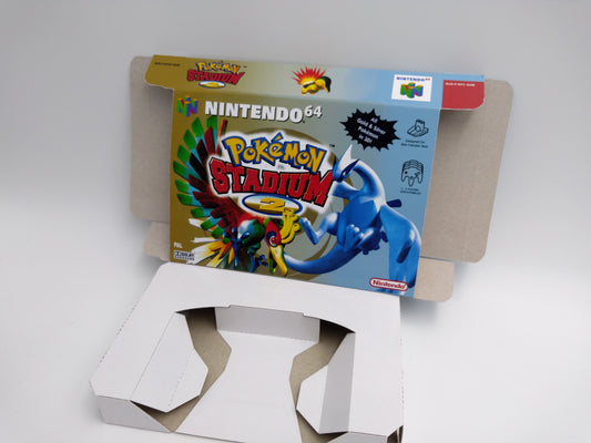 Pokemon Stadium 2 - PAL or NTSC - box with inner tray option - Nintendo 64 - thick cardboard as in the original. Top Quality !