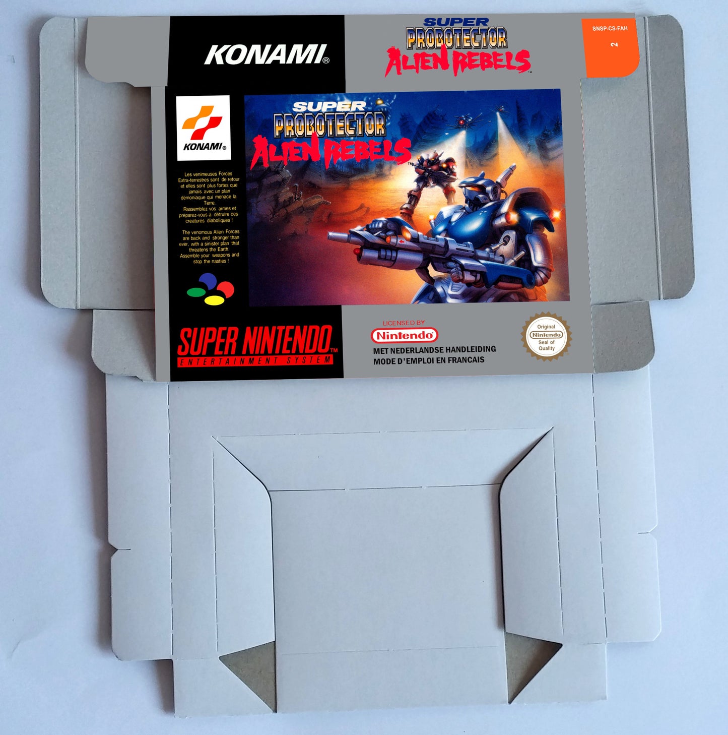 Contra III The Alien Wars/ Super Probotector Alien Rebels - box with inner tray option - PAL or Ntsc - SNES.