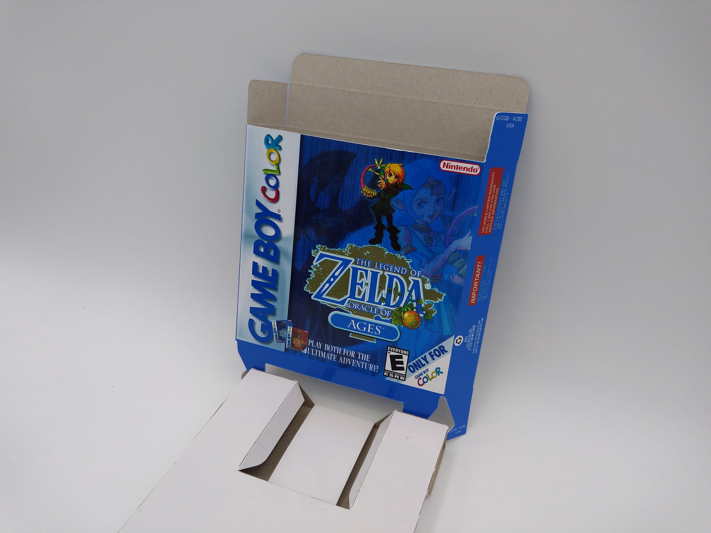 The Legend of Zelda Oracle of Ages - GameBoy Color - box with inner tray option - PAL or NTSC - thick cardboard. Top Quality !!