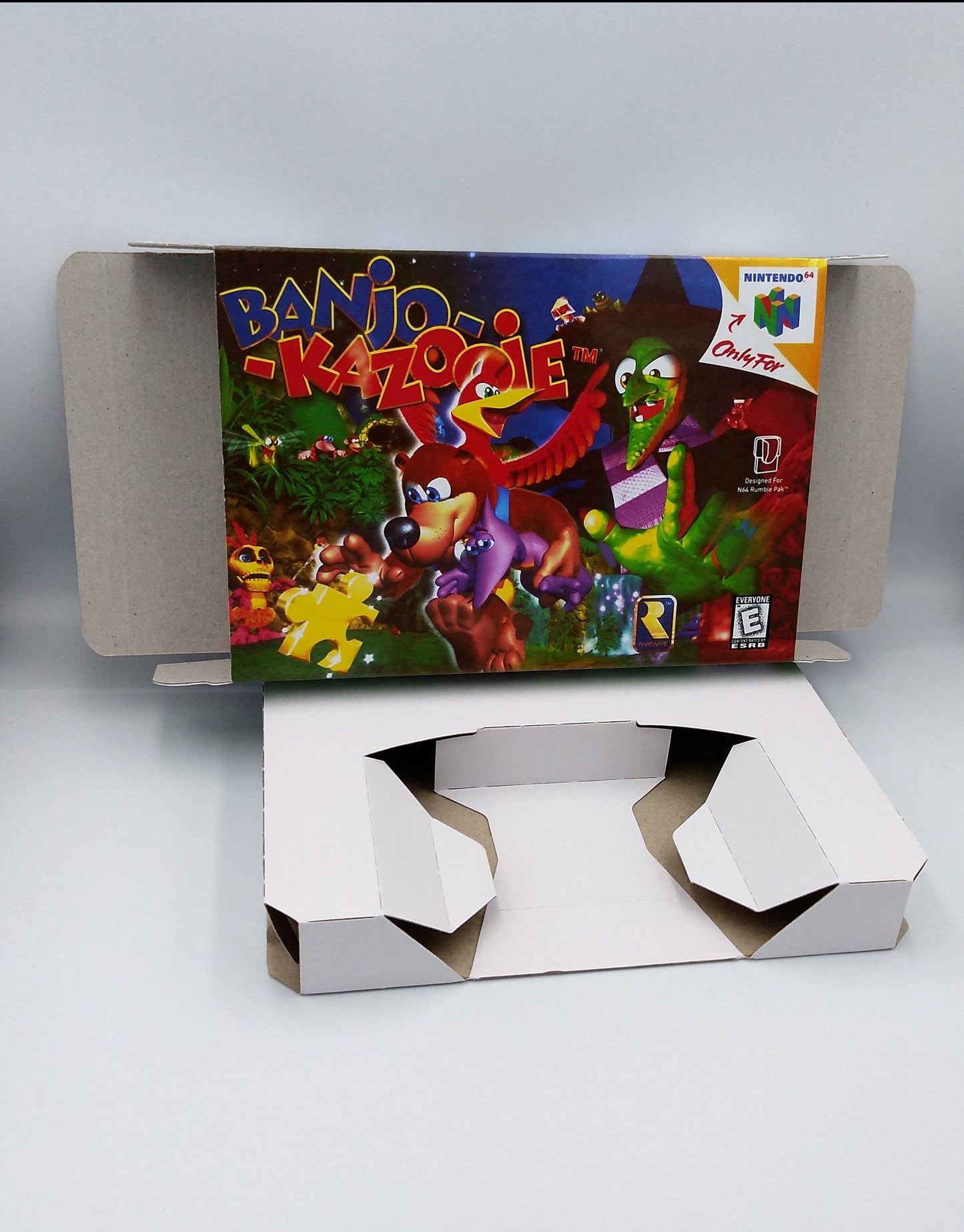 Banjo Kazooie - box with inner tray option - NTSC, PAL or Australian PAL Region - Nintendo 64/ N64 - thick cardboard as in the original.