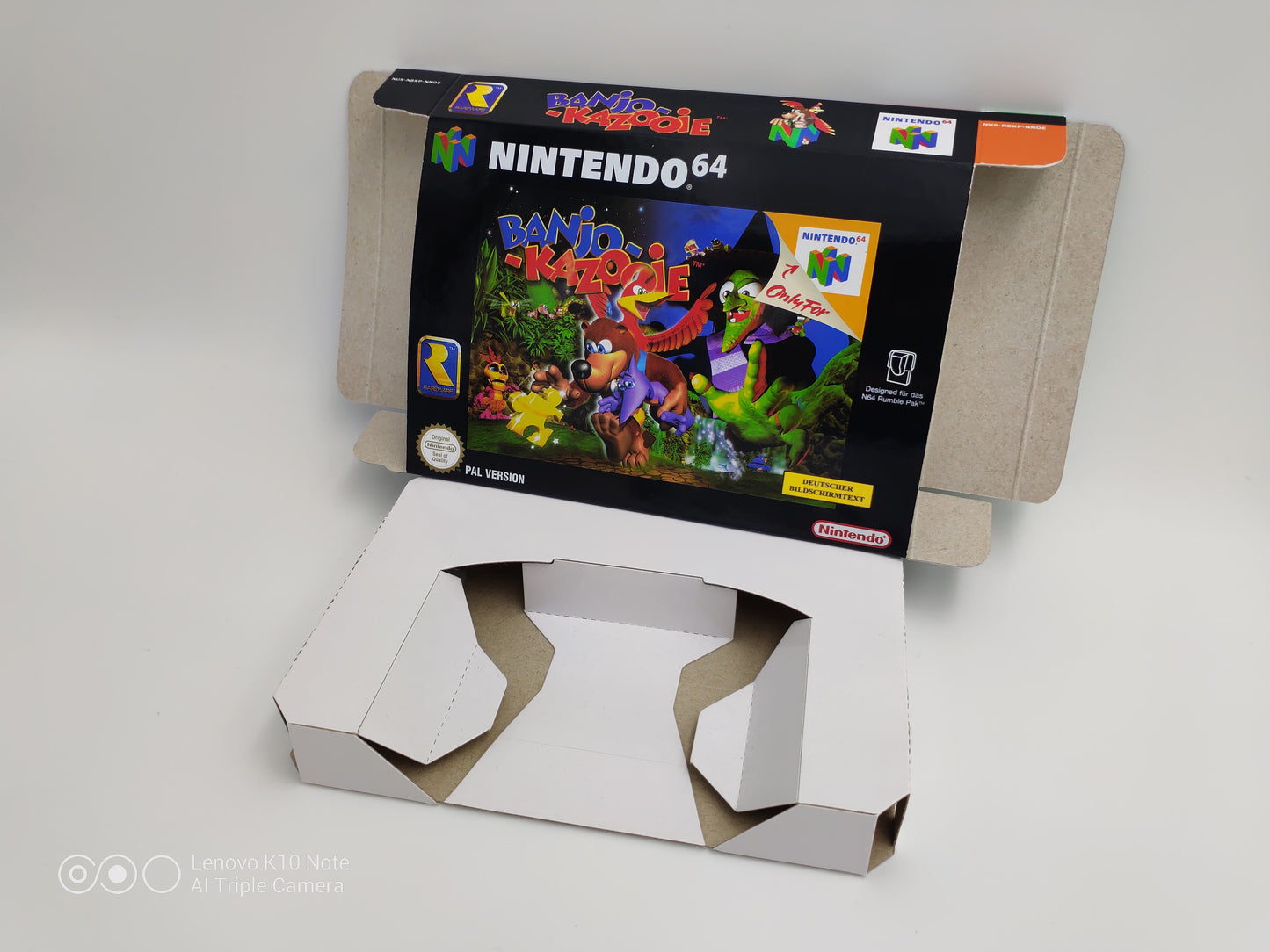 Banjo Kazooie - box with inner tray option - NTSC, PAL or Australian PAL Region - Nintendo 64/ N64 - thick cardboard as in the original.