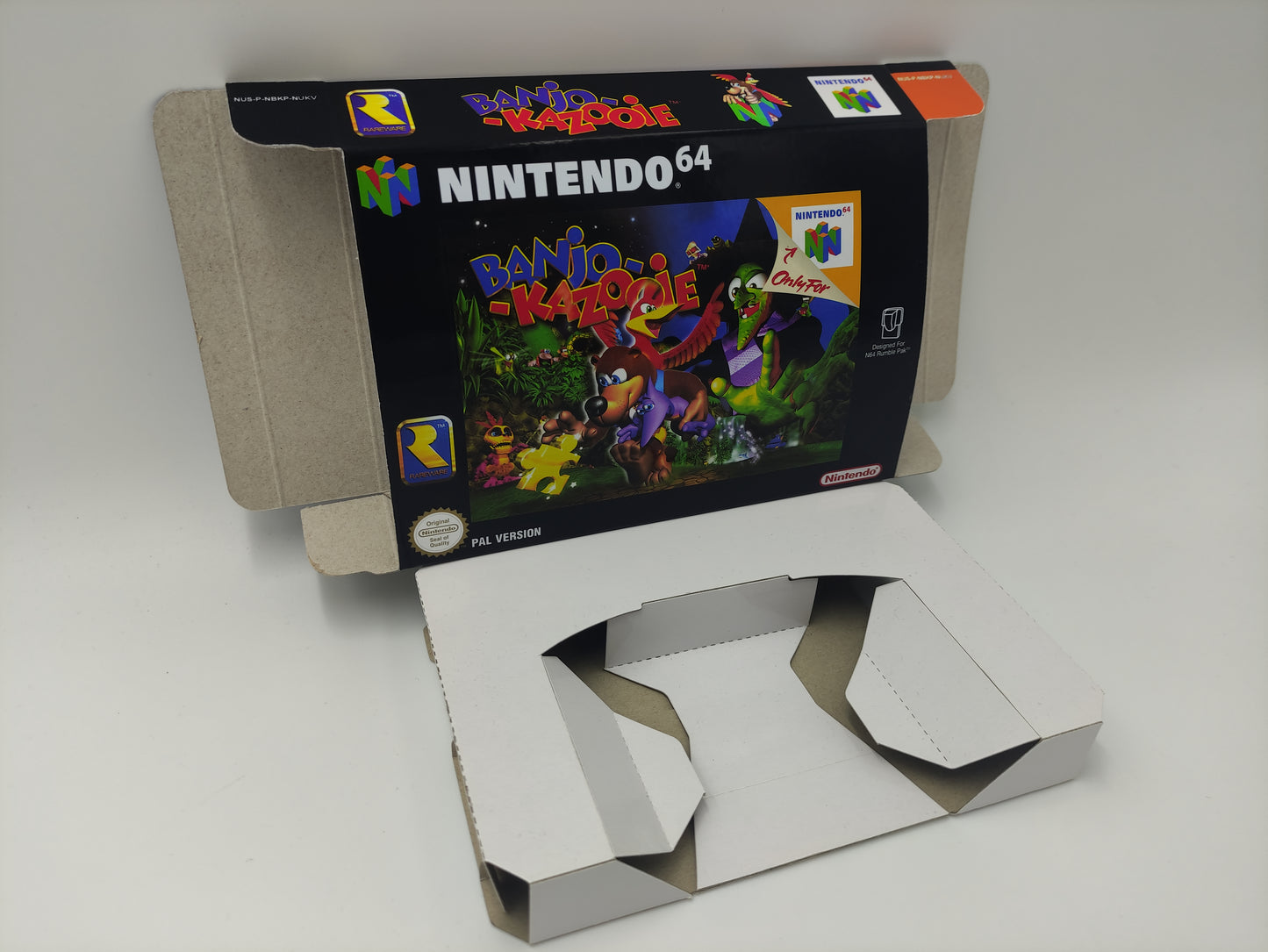 Banjo Kazooie - box with inner tray option - NTSC, PAL or Australian PAL Region - Nintendo 64/ N64 - thick cardboard as in the original.