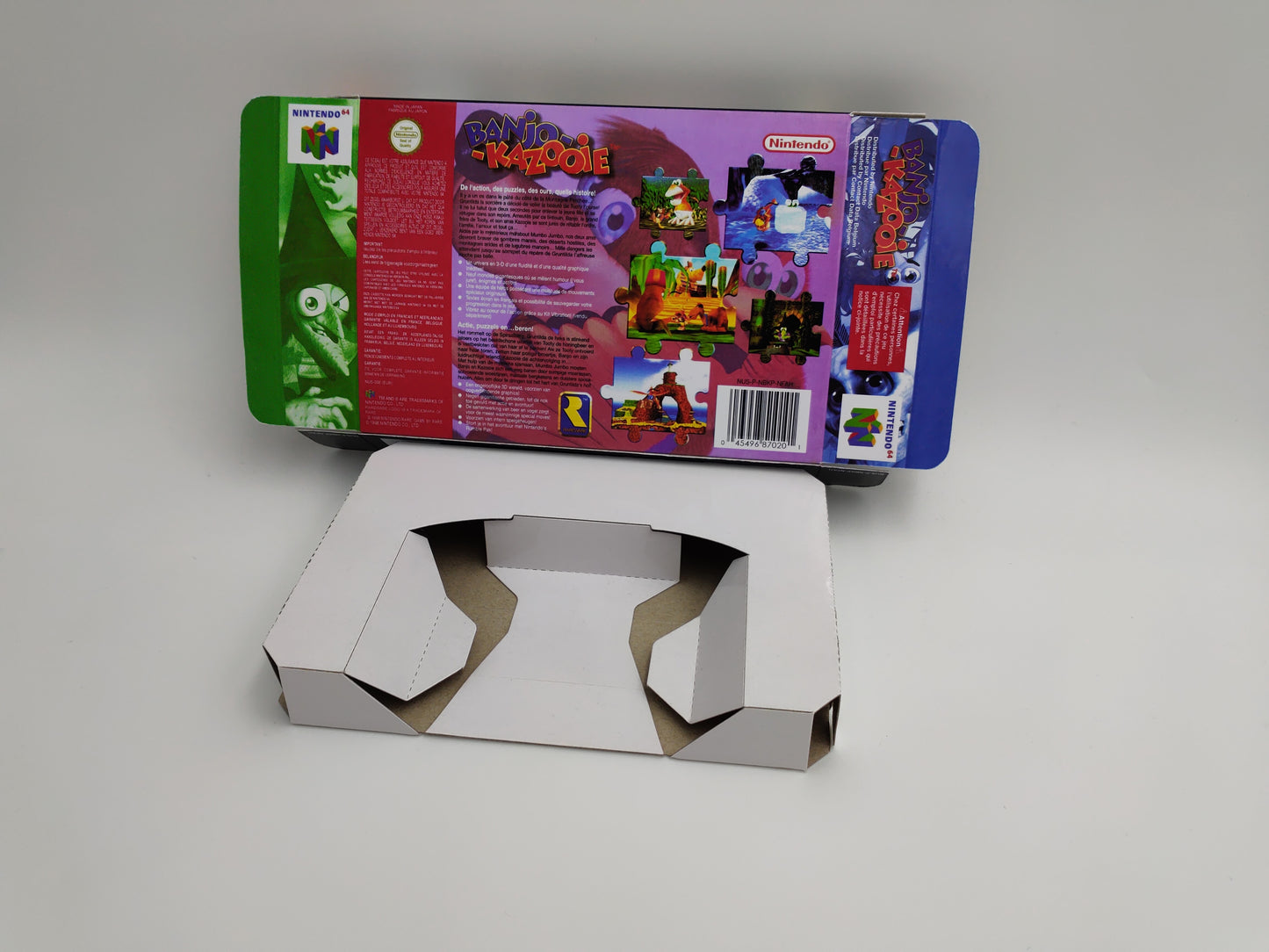 Banjo Kazooie - box with inner tray option - NTSC, PAL or Australian PAL Region - Nintendo 64/ N64 - thick cardboard as in the original.