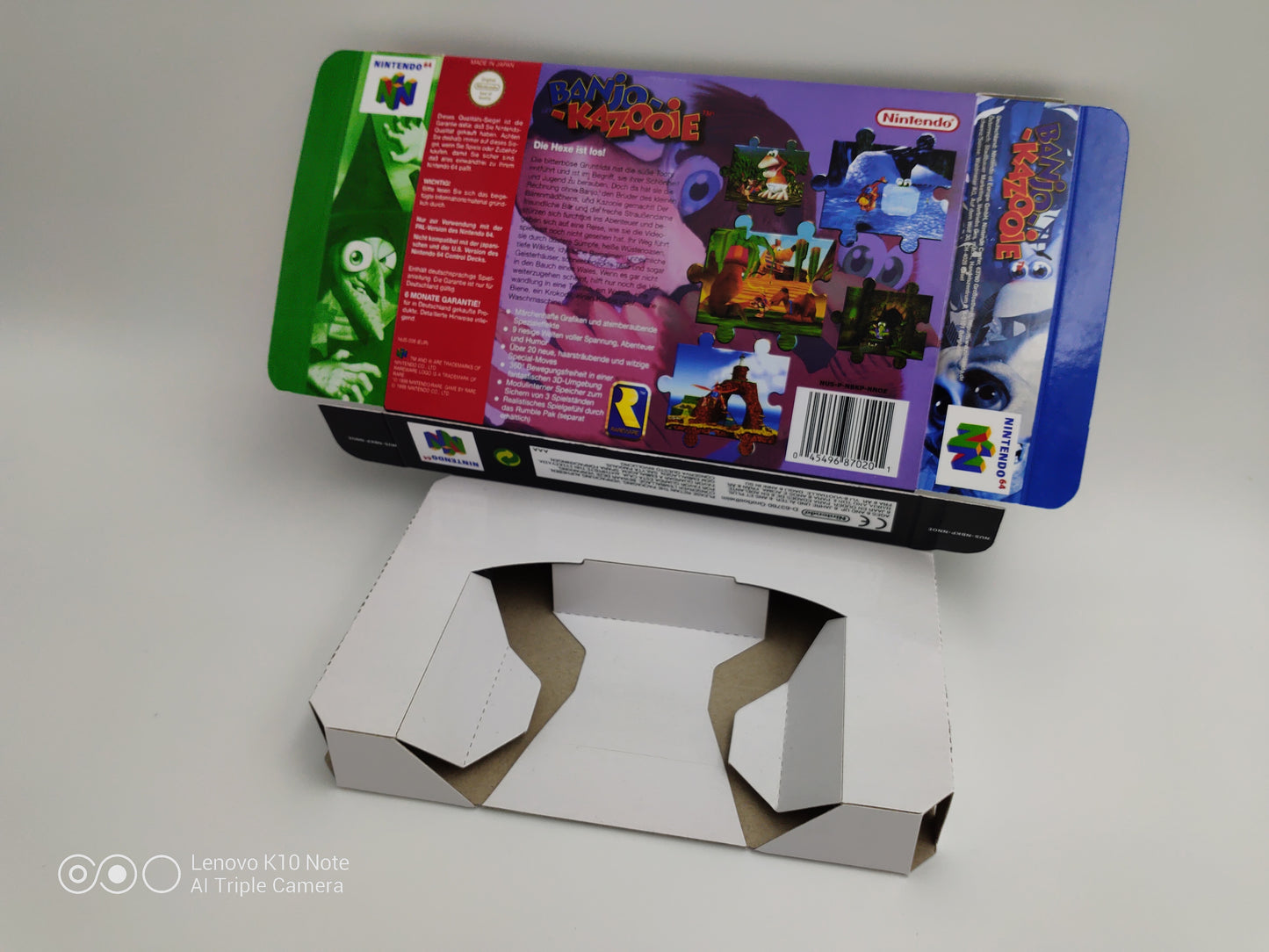 Banjo Kazooie - box with inner tray option - NTSC, PAL or Australian PAL Region - Nintendo 64/ N64 - thick cardboard as in the original.