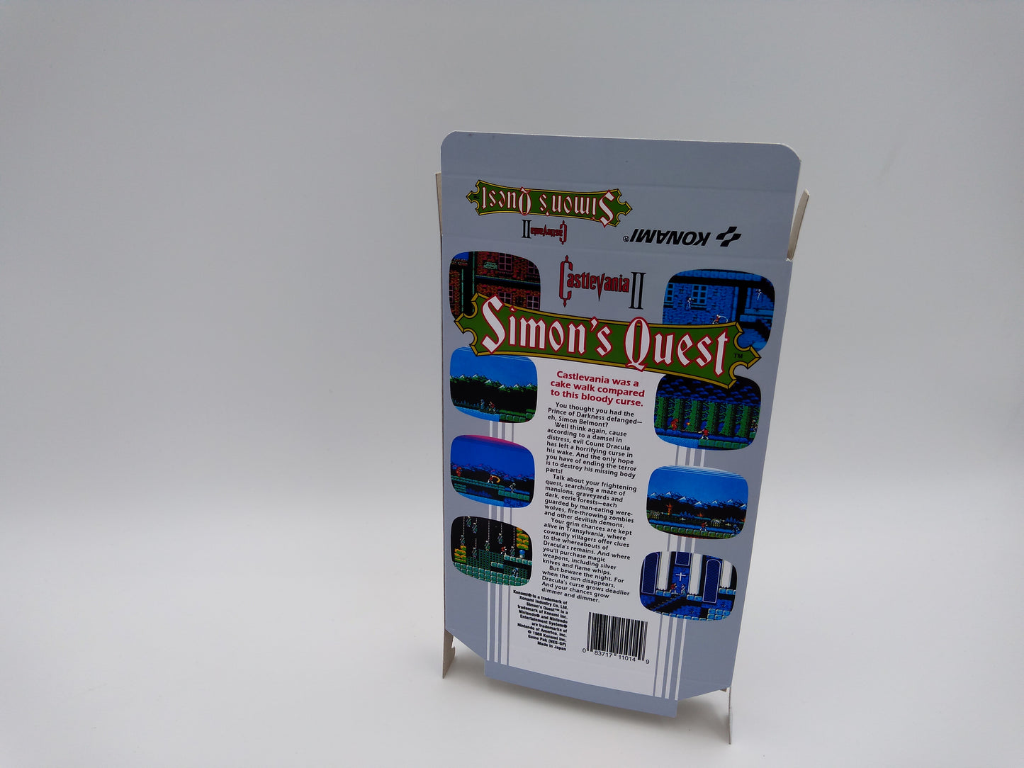 Castlevania II: Simon's Quest - Box, Manual, Dust Cover, Block - NES - NTSC or pal - thick cardboard as in the original.