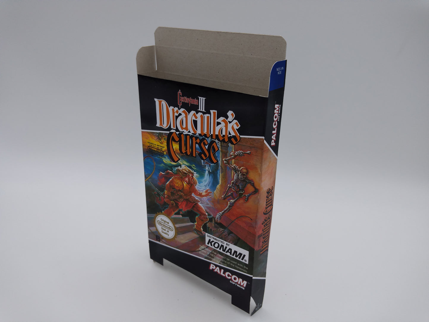 Castlevania III Dracula's Curse - Box replacement, Manual, Dust Cover, Block - NTSC or pal - NES - box replacement only - thick cardboard. Top Quality !