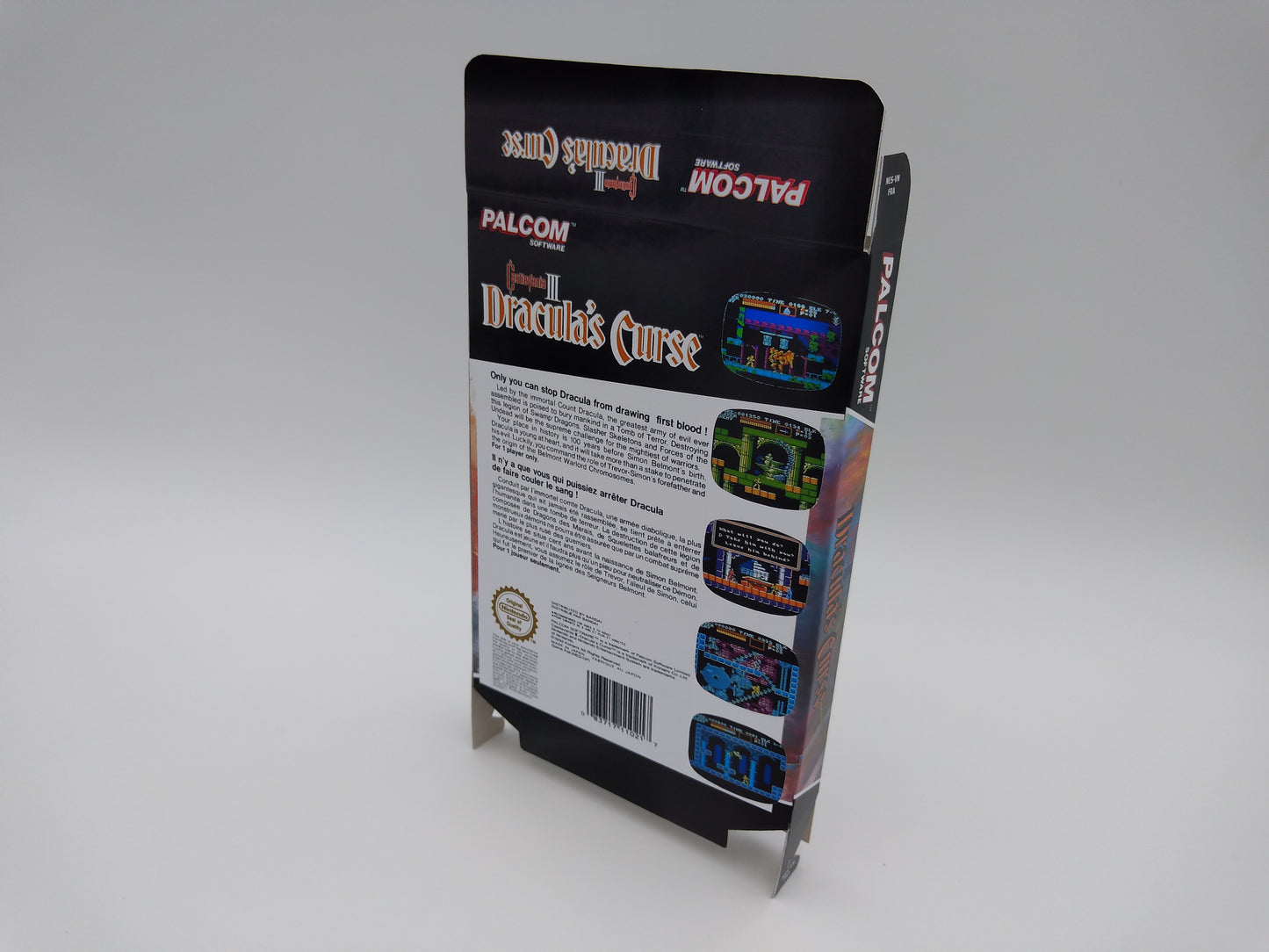 Castlevania III Dracula's Curse - Box replacement, Manual, Dust Cover, Block - NTSC or pal - NES - box replacement only - thick cardboard. Top Quality !