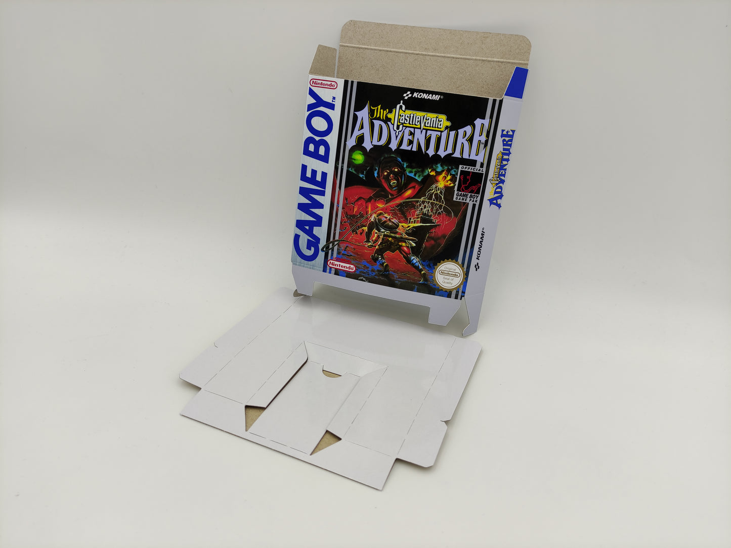 The Castlevania Adventure - Replacement Box, Manual, Inner Tray - PAL or NTSC - Game Boy/ GB - thick cardboard. Top Quality !