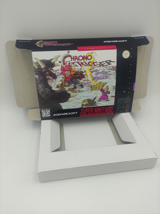 Chrono Trigger - box with inner tray option - PAL or NTSC - SNES - thick cardboard as in the original.