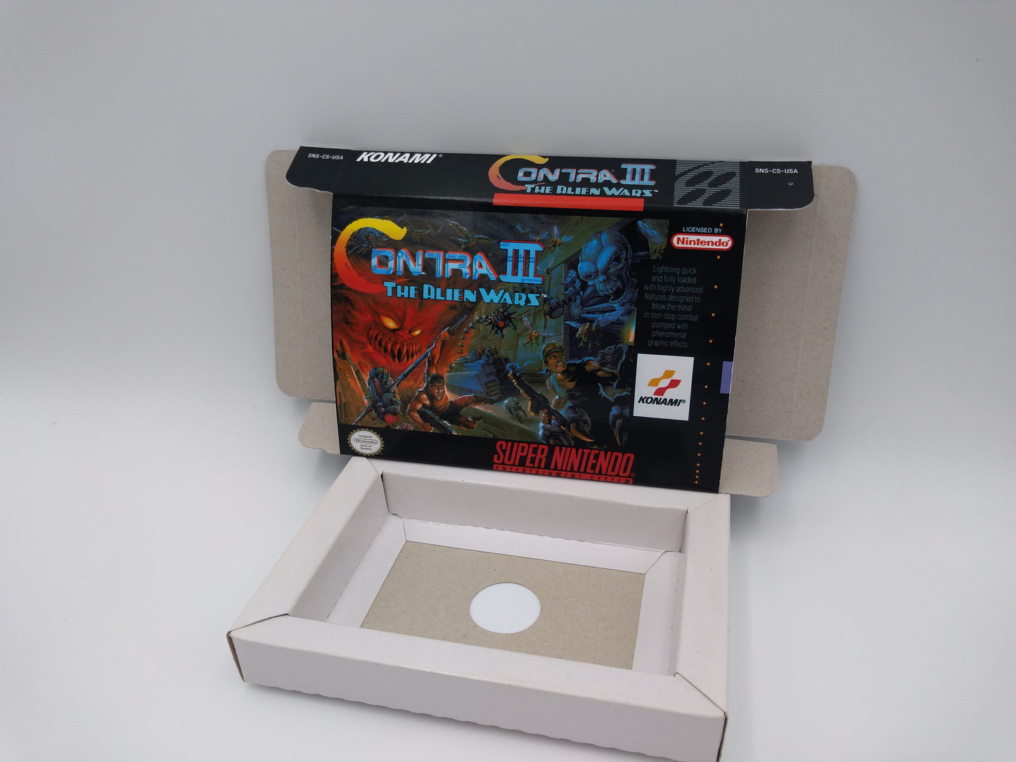 Contra III The Alien Wars/ Super Probotector Alien Rebels - box with inner tray option - PAL or Ntsc - SNES.