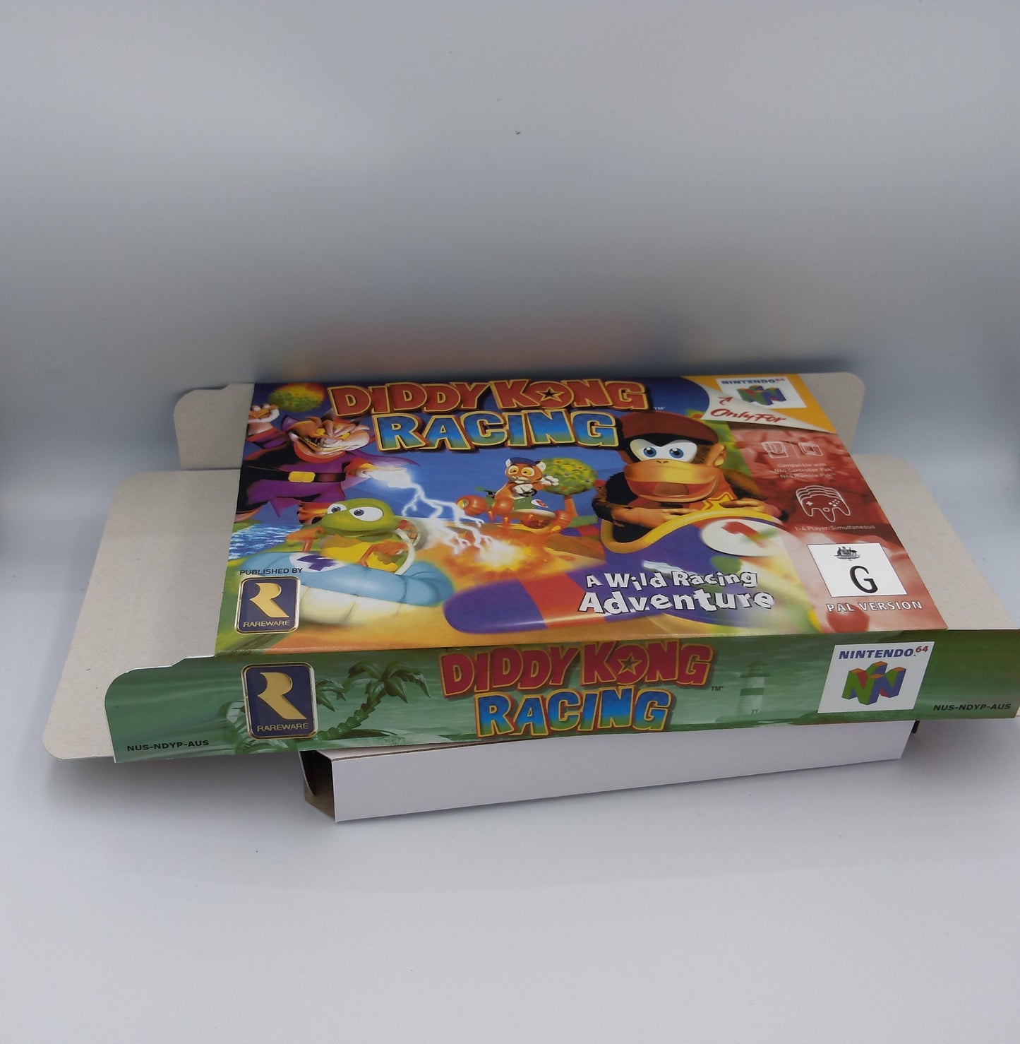 Diddy Kong Racing - box with inner tray option - NTSC, PAL or Australian PAL - Nintendo 64/ N64 - thick cardboard as in the original. Hq !