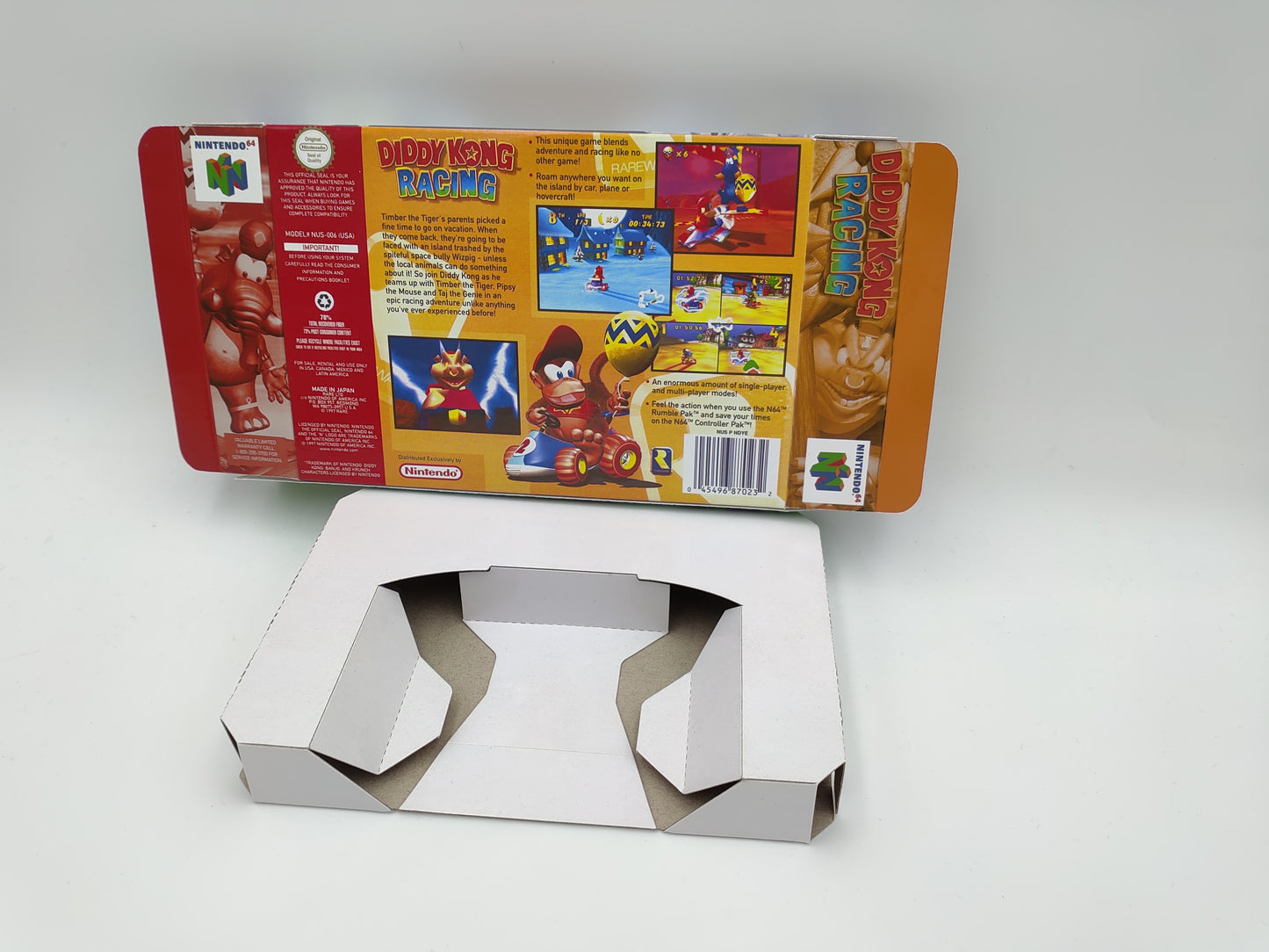 Diddy Kong Racing - box with inner tray option - NTSC, PAL or Australian PAL - Nintendo 64/ N64 - thick cardboard as in the original. Hq !