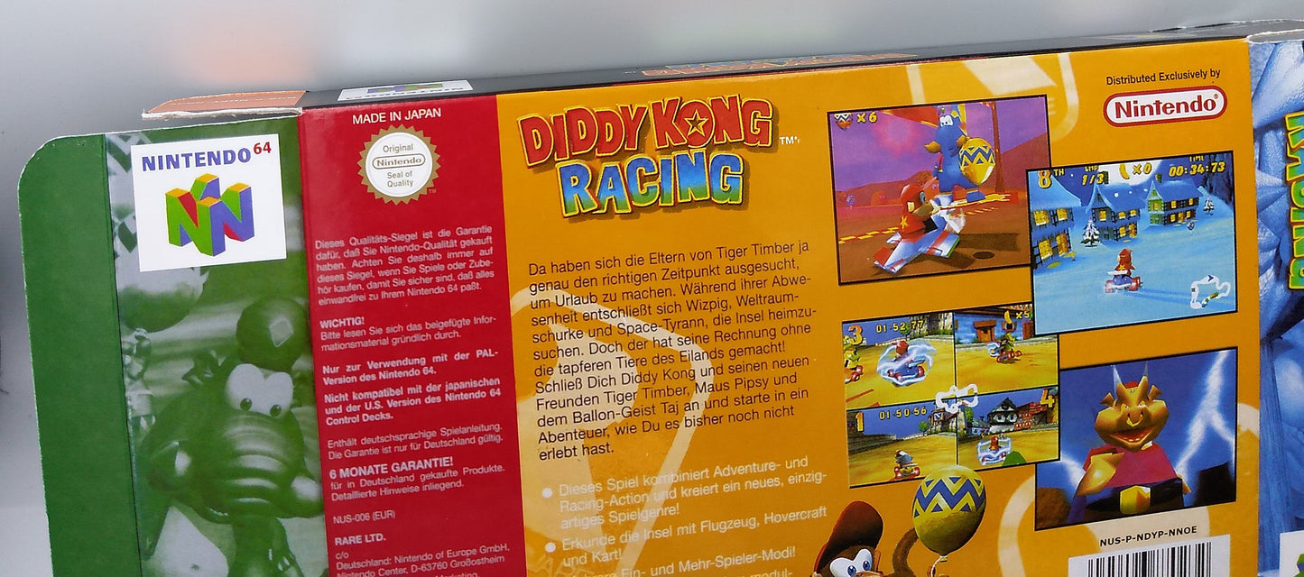 Diddy Kong Racing - box with inner tray option - NTSC, PAL or Australian PAL - Nintendo 64/ N64 - thick cardboard as in the original. Hq !