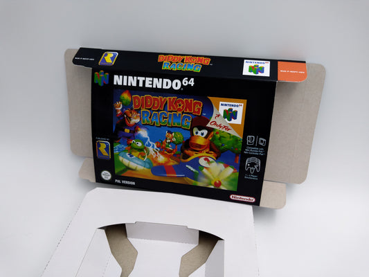 Diddy Kong Racing - box with inner tray option - NTSC, PAL or Australian PAL - Nintendo 64/ N64 - thick cardboard as in the original. Hq !