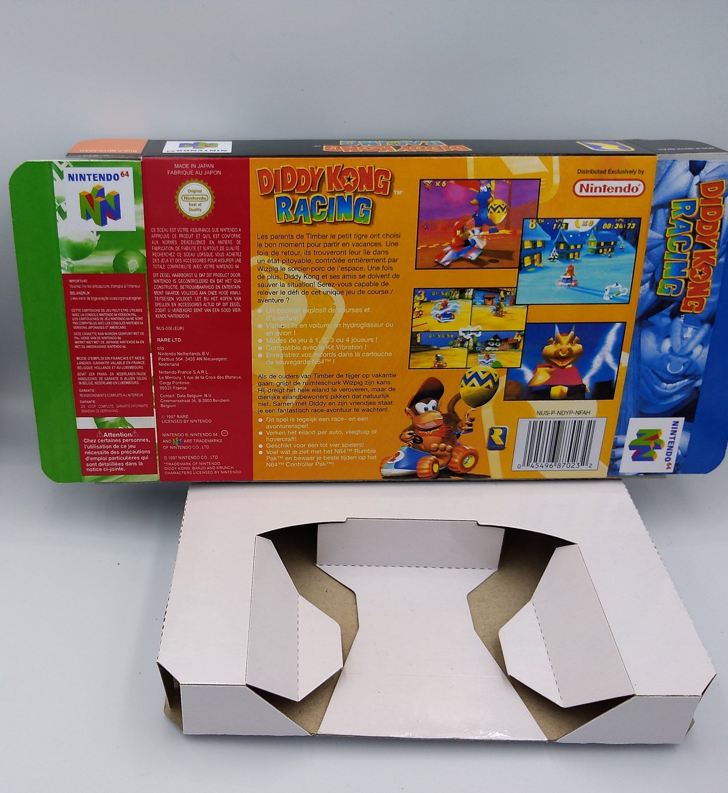 Diddy Kong Racing - box with inner tray option - NTSC, PAL or Australian PAL - Nintendo 64/ N64 - thick cardboard as in the original. Hq !