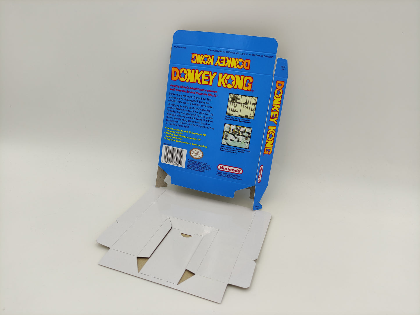 Donkey Kong - box with inner tray option - Game Boy/ GB - NTSC or PAL - thick cardboard. Top Quality !!