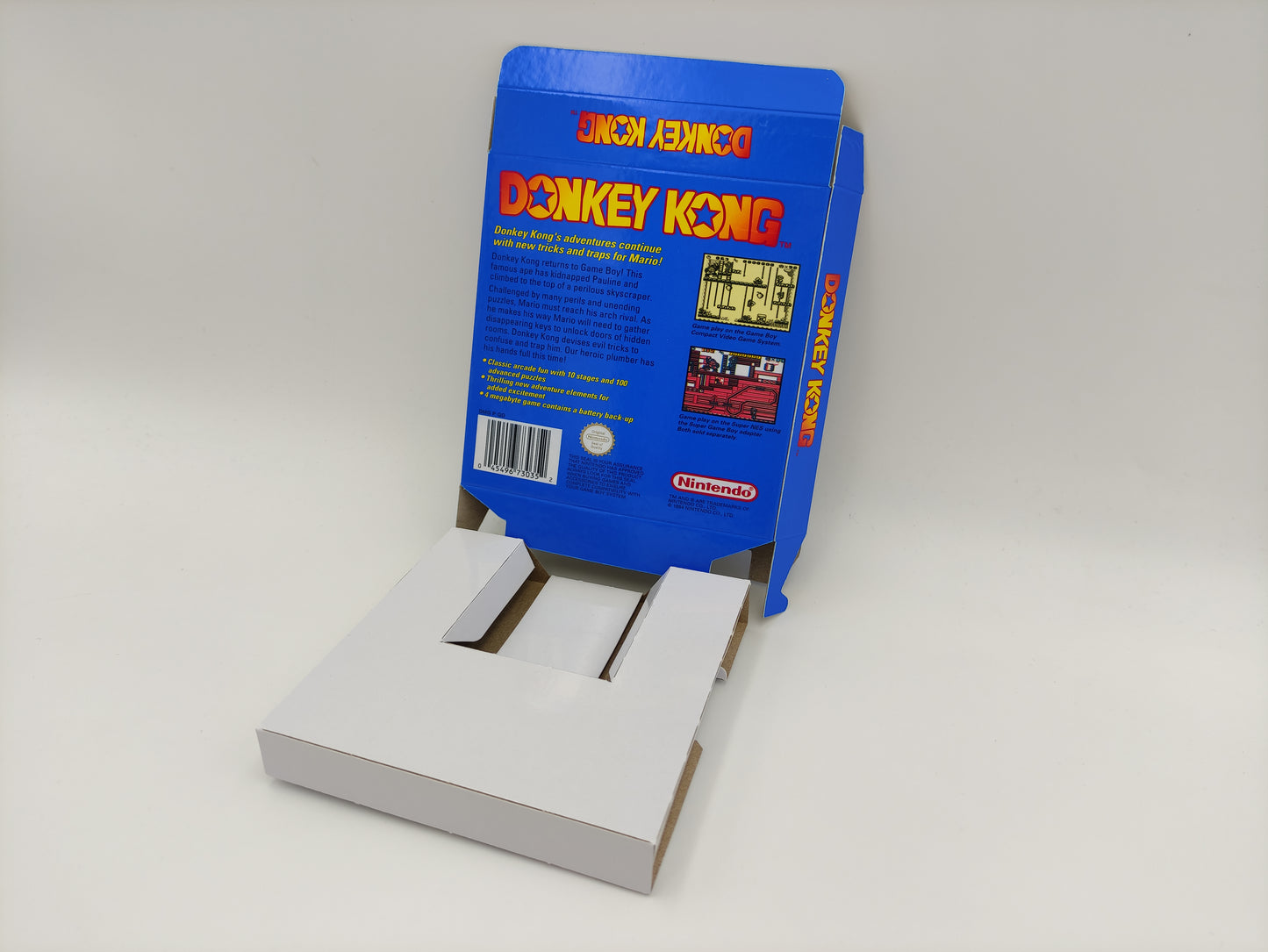 Donkey Kong - box with inner tray option - Game Boy/ GB - NTSC or PAL - thick cardboard. Top Quality !!