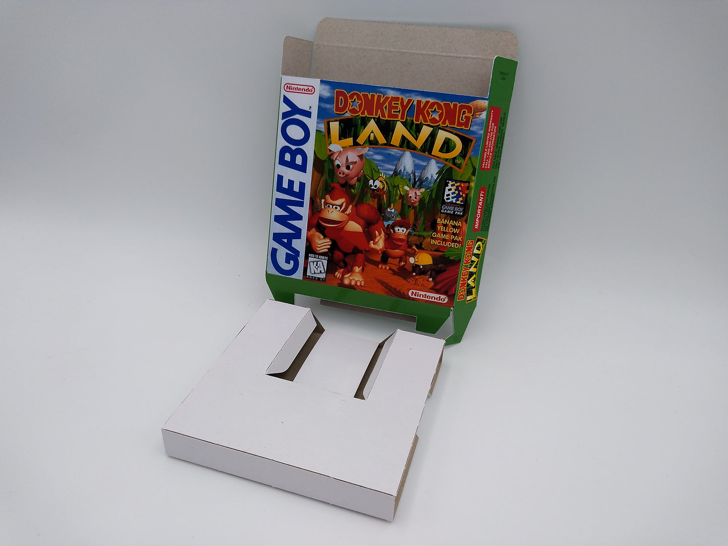 Donkey Kong Land - box with inner tray option - PAL or NTSC - Game Boy/ GB - thick cardboard. Top Quality !!