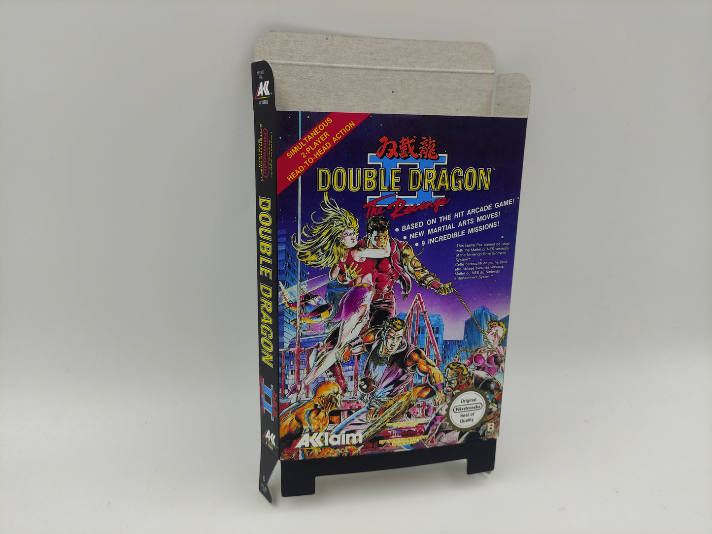 Double Dragon II: The Revenge - Box, Manual, Dust Cover, Block - NES - NTSC or Pal - thick cardboard as in the original. Top Quality !