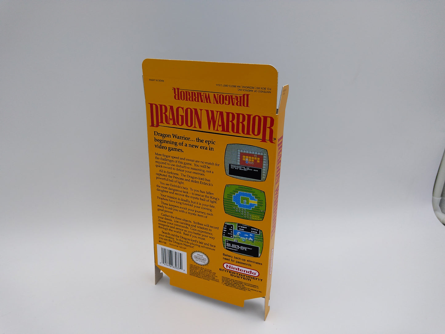 Dragon Warrior - Box only - NES - thick cardboard as in the original. Top Quality !