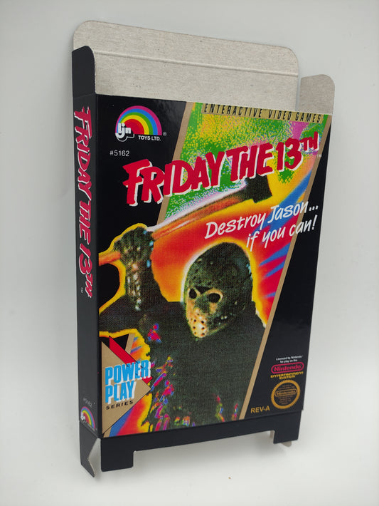 Friday The 13th - Box Replacement, Dust Cover, Block - NES - thick cardboard as in the original. Top Quality !