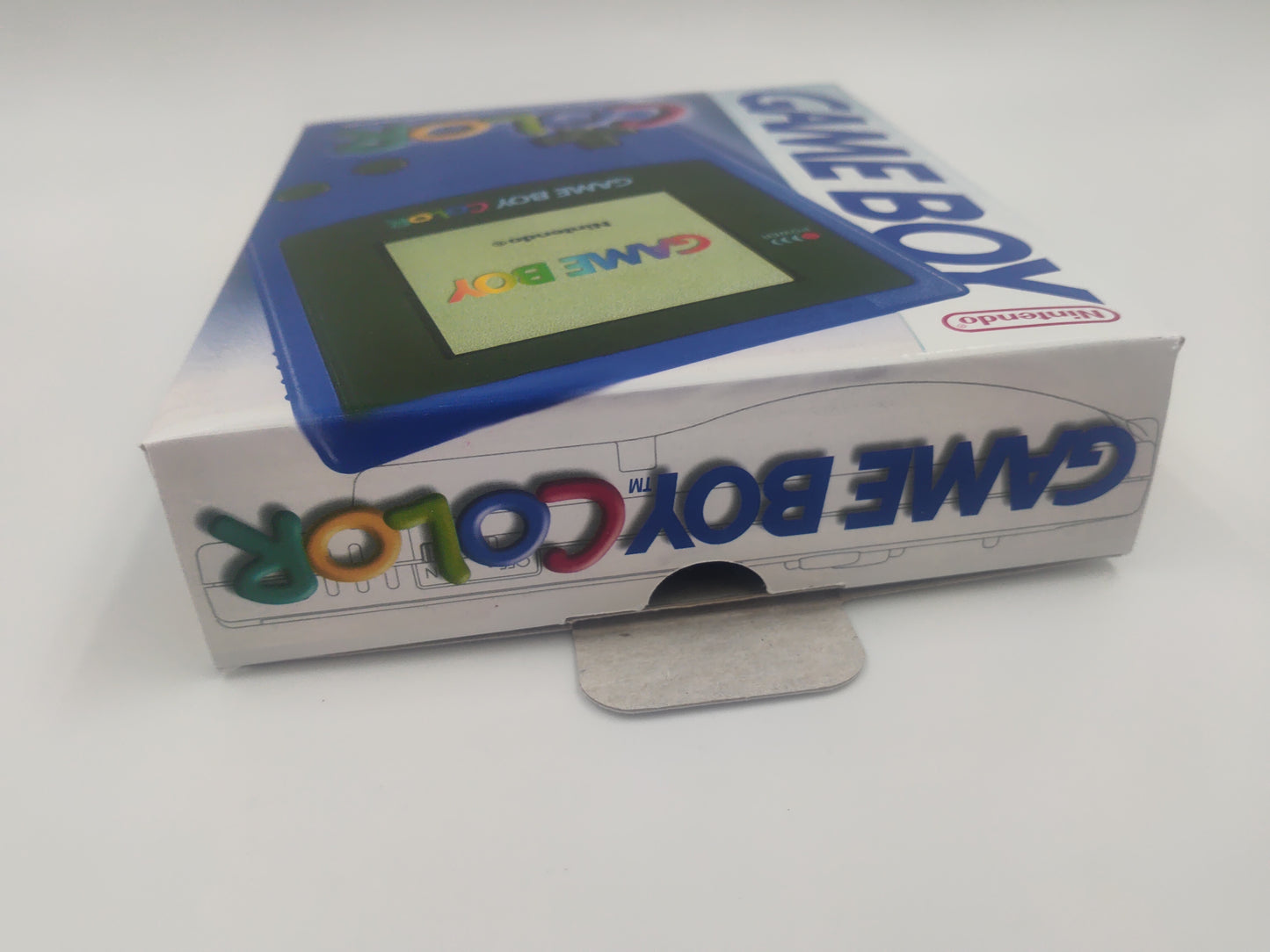 Gameboy Color blue Replacement - Console Box - Box only - gray cardboard.