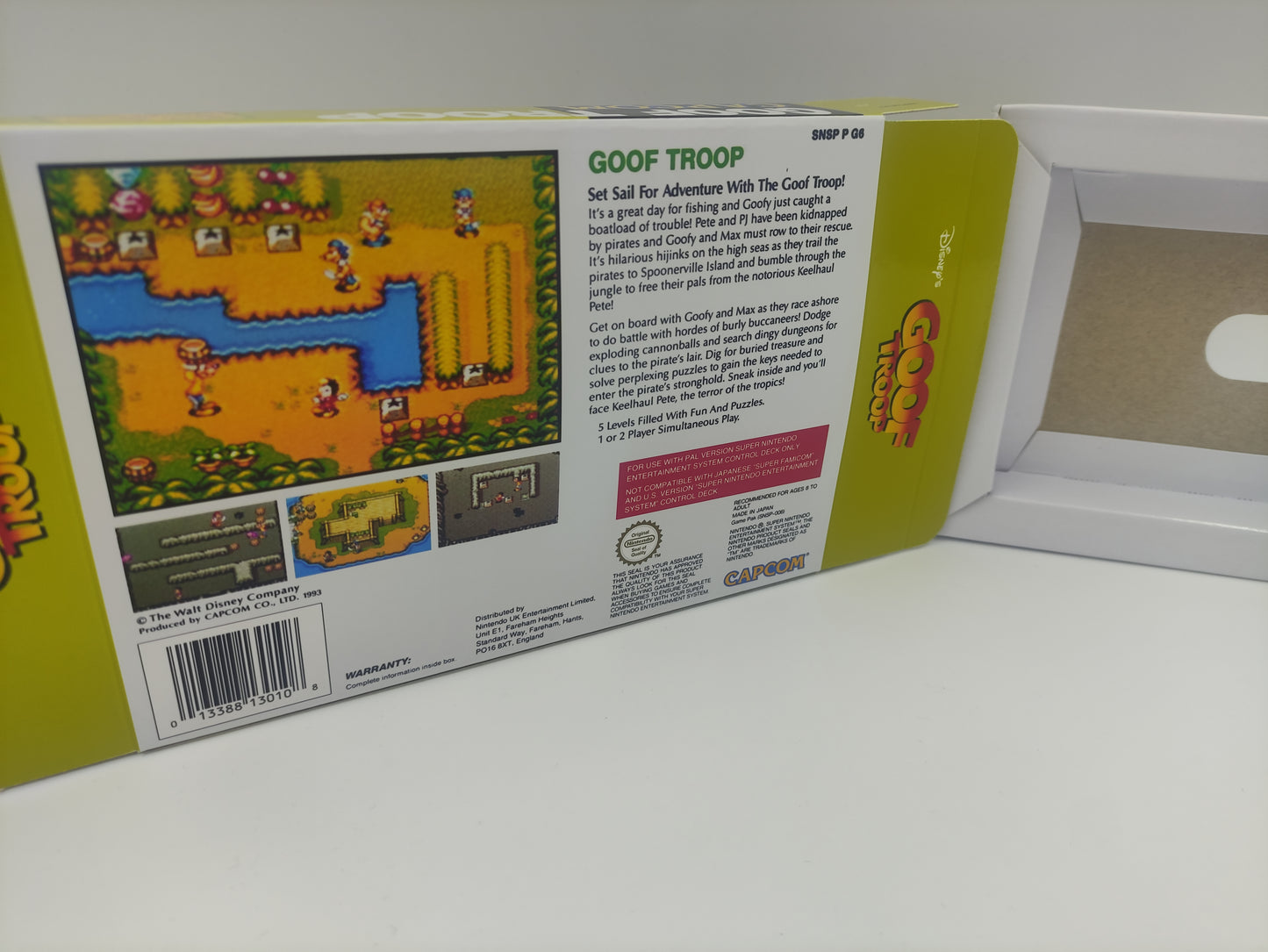 Goof Troop - box with inner tray option - PAL or NTSC region - Super Nintendo/ SNES- thick cardboard.