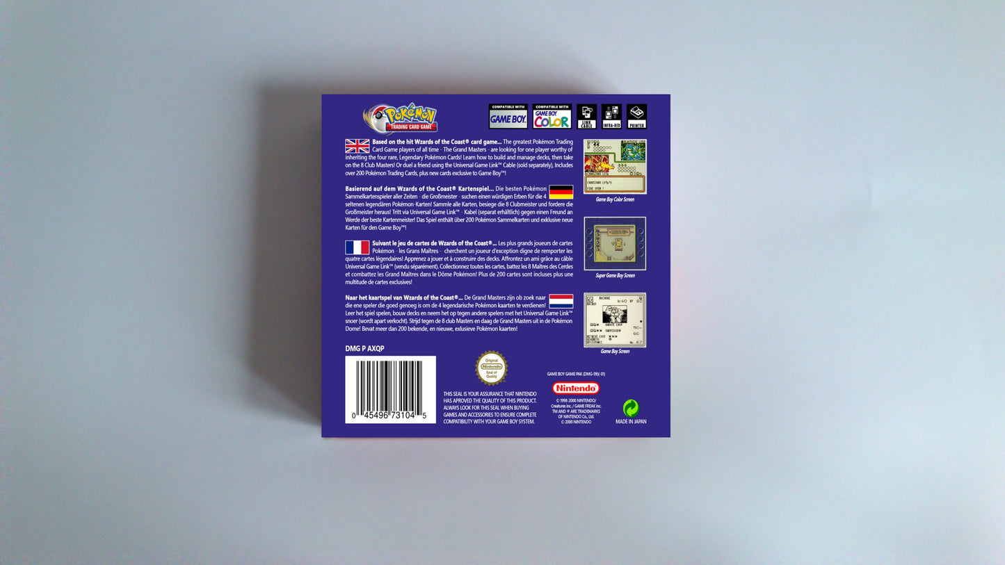 Pokemon Trading Card Game - box with inner tray option - Game boy Color/ GBC. Thick cardboard. HQ!