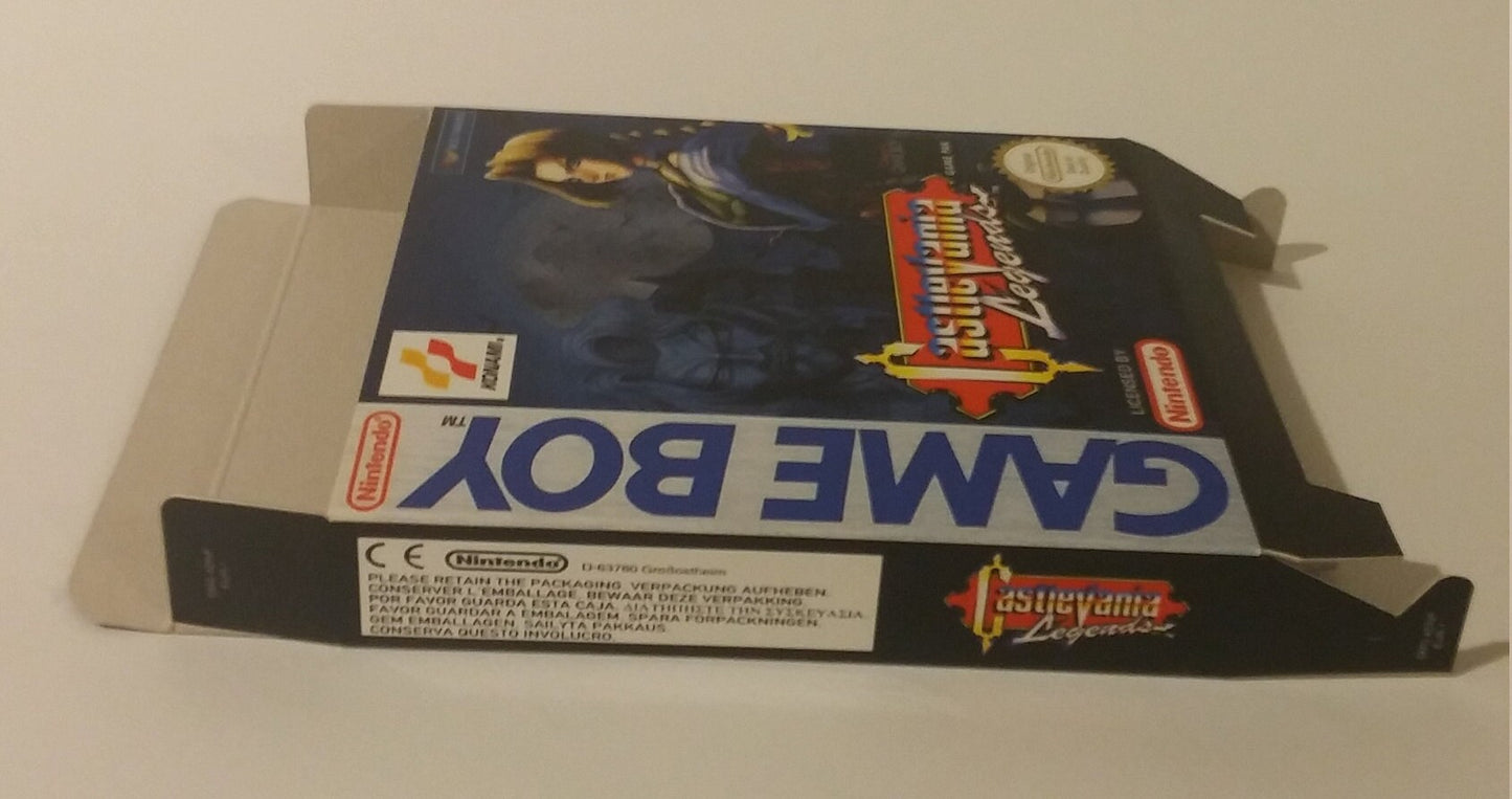 Castlevania Legends - GB/ Game Boy - box with inner tray option - thick cardboard. PAL or NTSC. Top Quality !