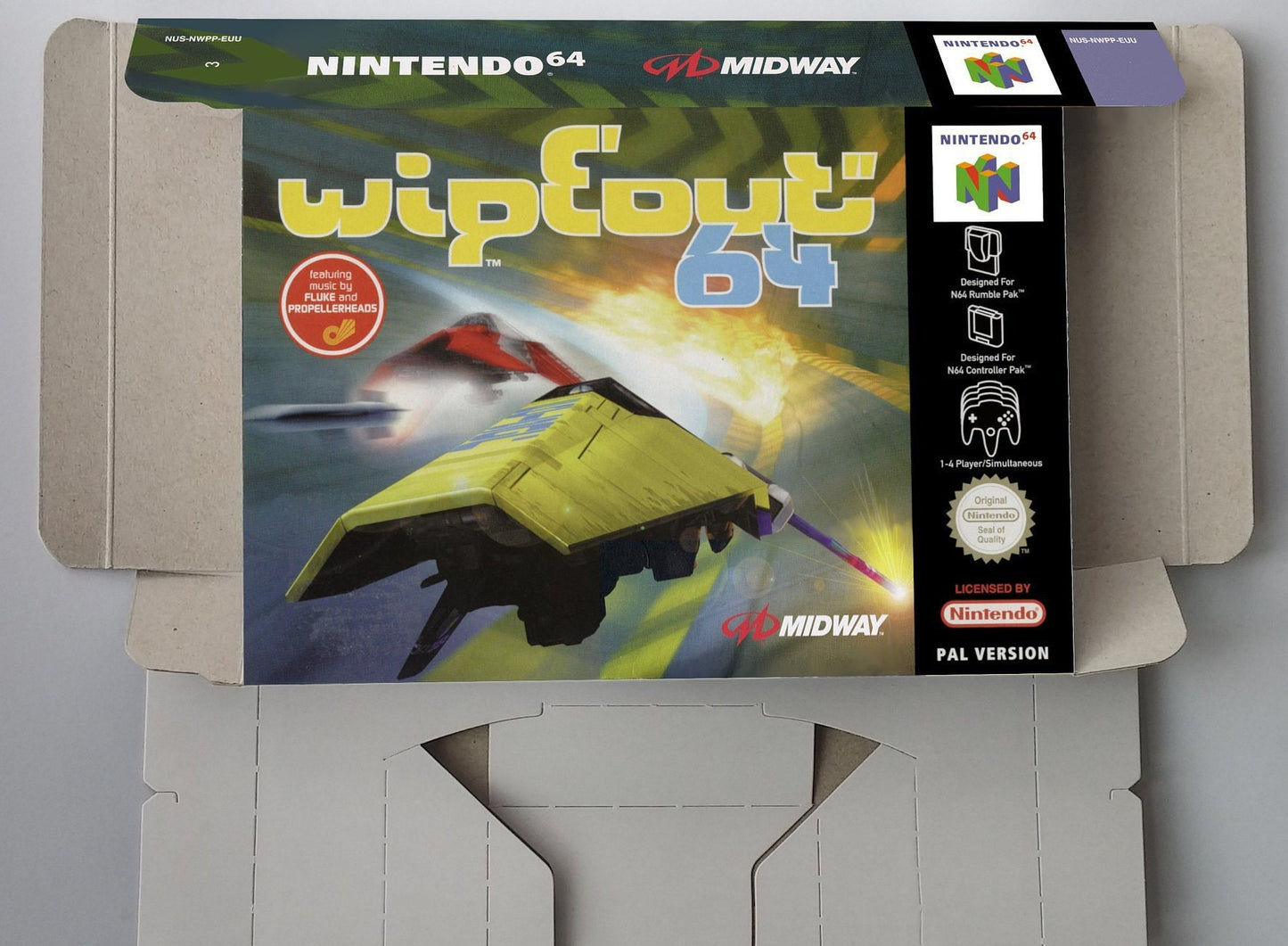 Wipeout 64 - box with inner tray option - PAL - Nintendo 64/ N64 - thick cardboard . Top Quality !!