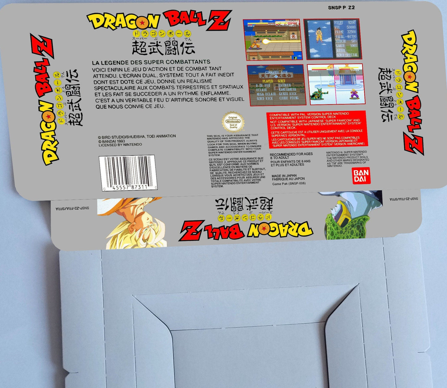 Dragon Ball Z Super Butoden - PAL - box with inner tray option - SNES - thick cardboard as in the original.