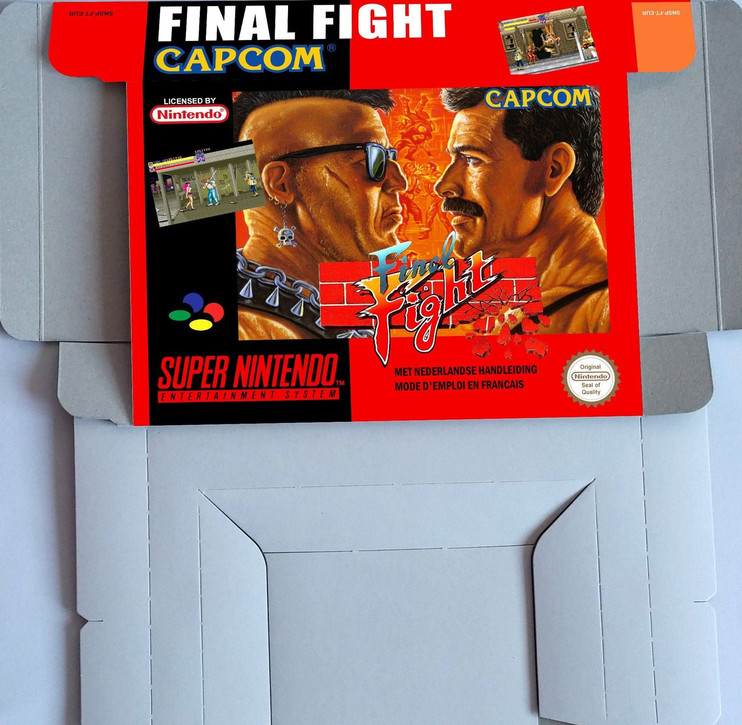 Final Fight - NTSC or PAL - box with inner tray option - SNES - thick cardboard as in the original.