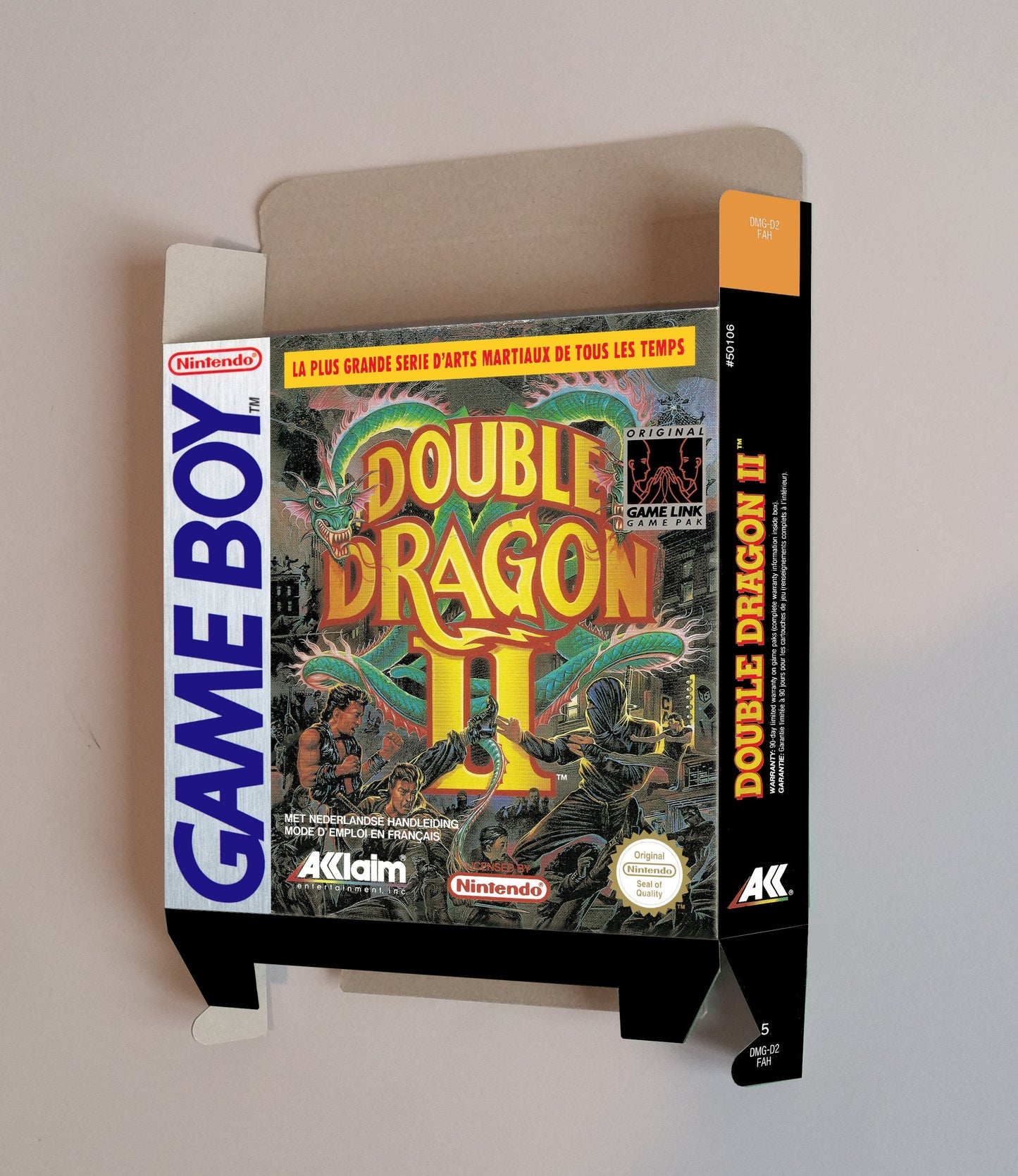 Double Dragon II - box with inner tray option - Game Boy/ GB - thick cardboard. Top Quality !!