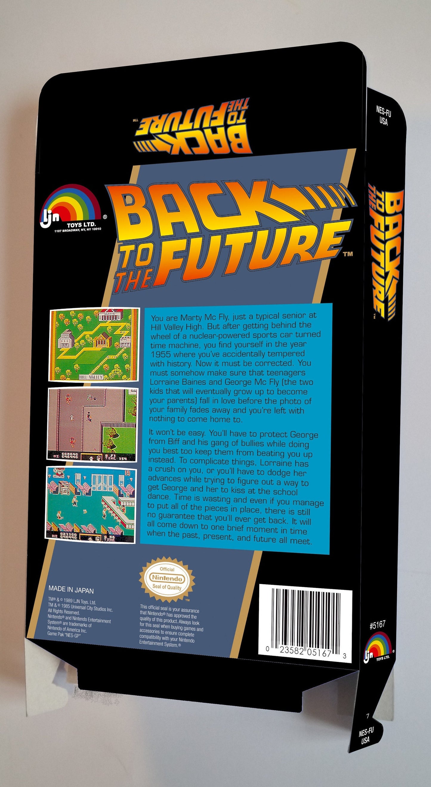 Back to the Future - NTSC - NES - box replacement only - thick cardboard as in the original.