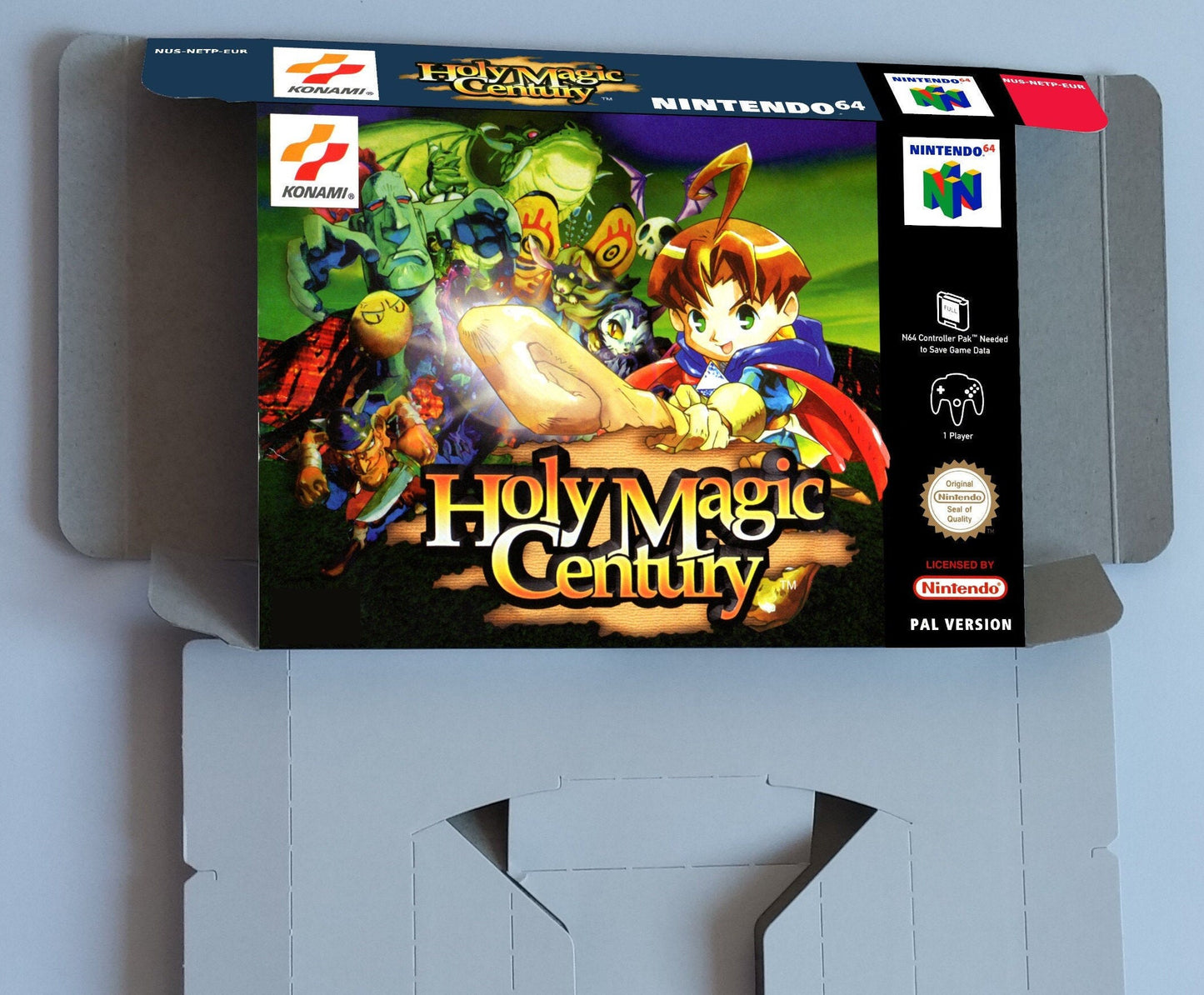 Holy Magic Century - box with inner tray option - Nintendo 64/ N64 - PAL - thick cardboard as original.