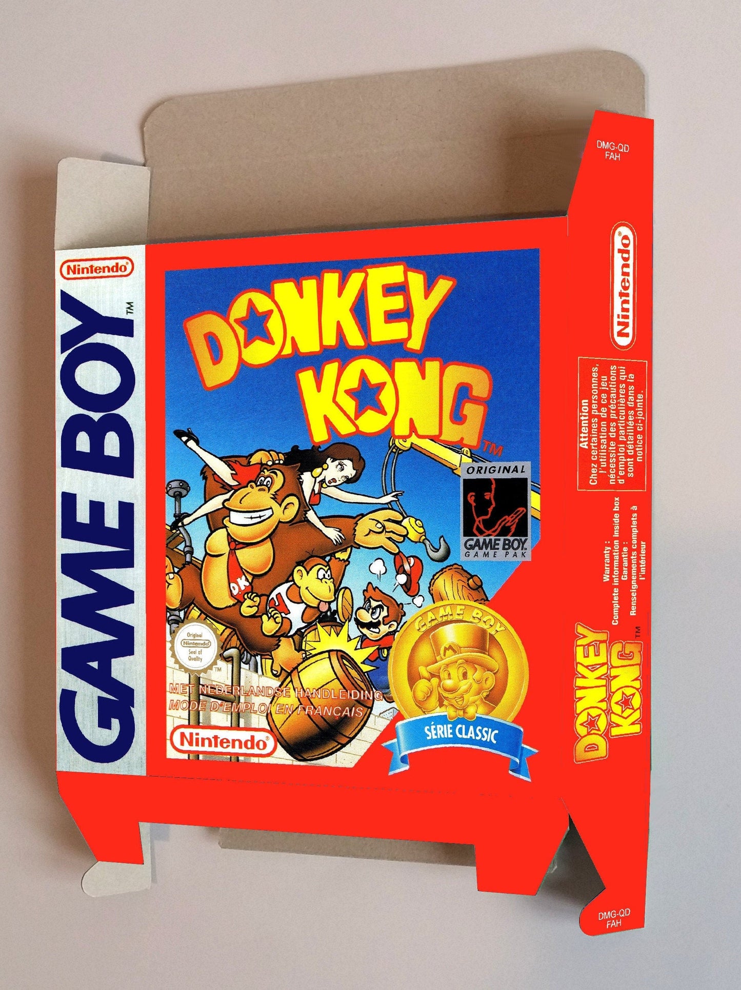 Donkey Kong - box with inner tray option - Game Boy/ GB - NTSC or PAL - thick cardboard. Top Quality !!