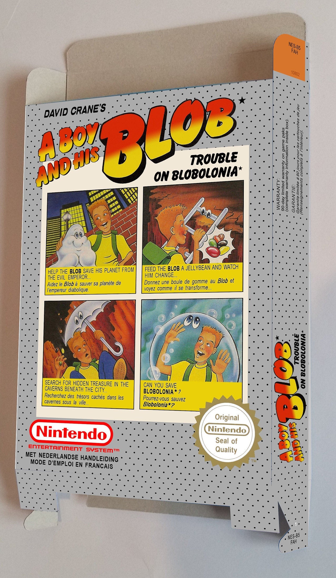 A Boy and his Blob - box replacement only - NES - thick cardboard as in the original.