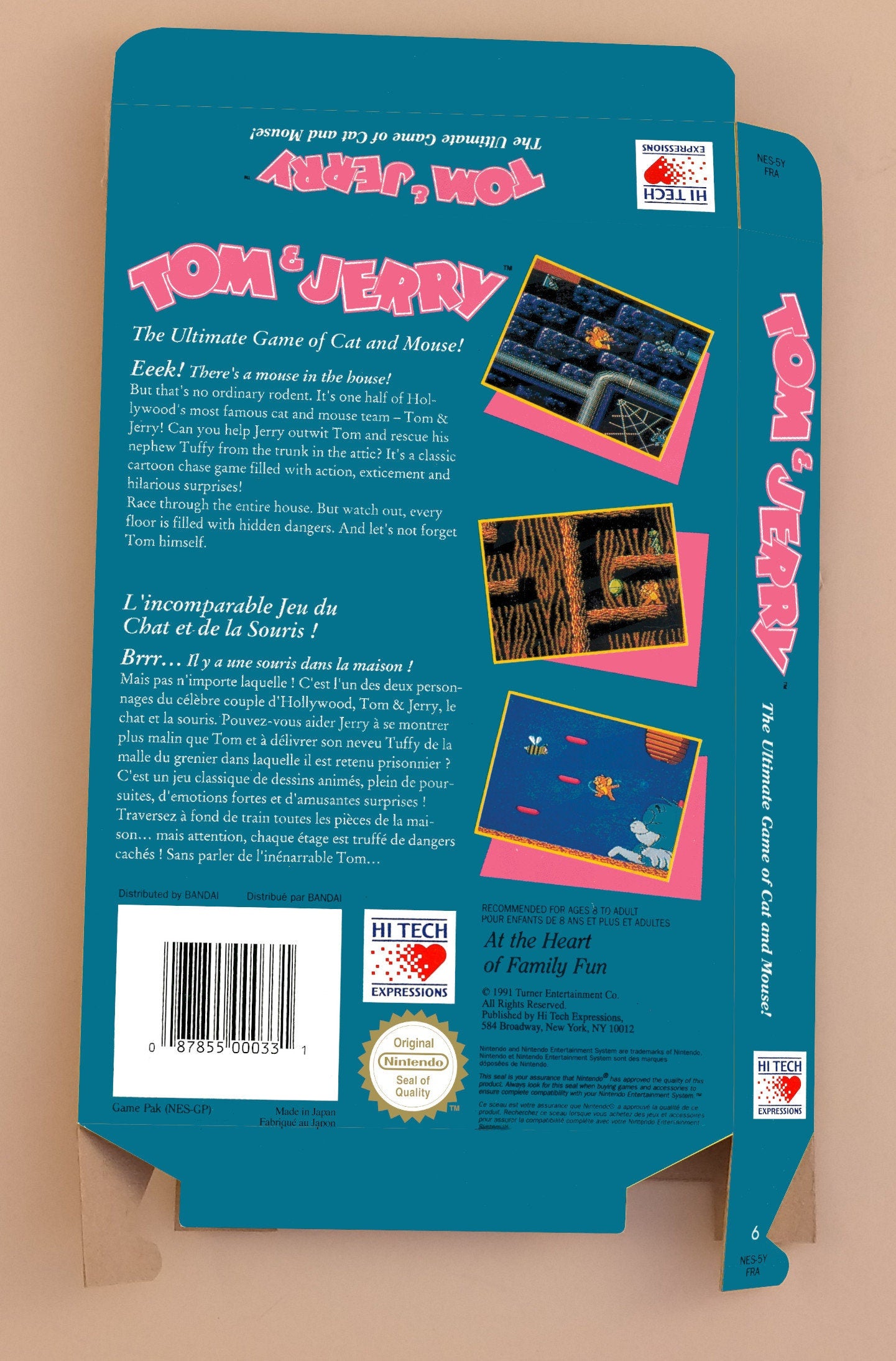 Tom and Jerry - PAL - NES - box replacement only - thick cardboard as in the original.