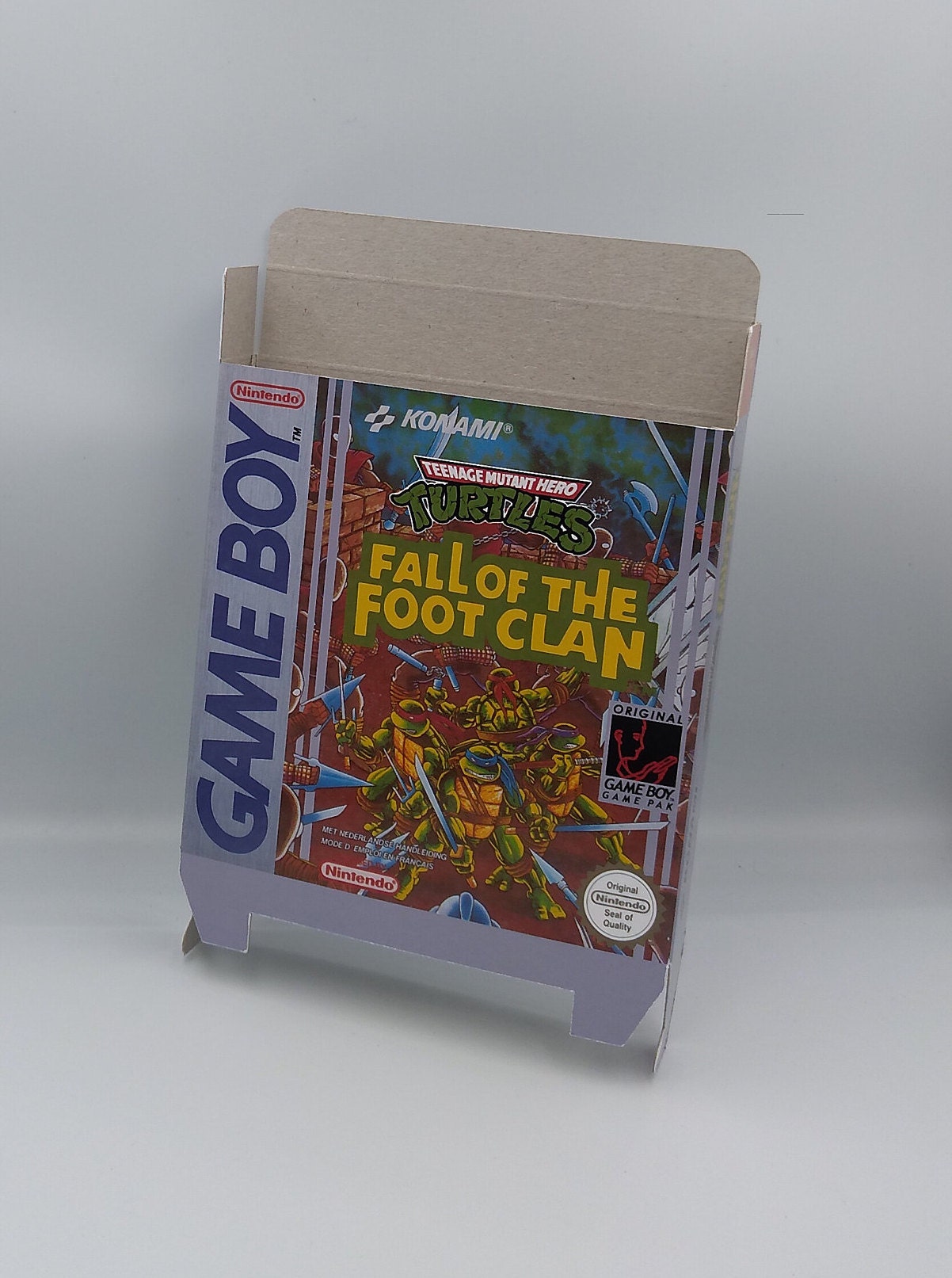 Teenage Mutant Ninja Turtles: Fall of The Foot Clean - Replacement Box, Manual, Inner Tray - Game Boy/ GB - PAL or NTSC - Top Quality !!