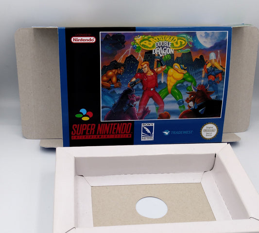 Battletoads Double Dragon  The Ultimate Team - NTSC or PAL - box with inner tray option - SNES - thick cardboard as in the original.