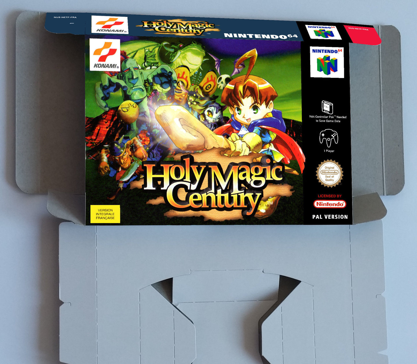 Holy Magic Century - box with inner tray option - Nintendo 64/ N64 - PAL - thick cardboard as original.