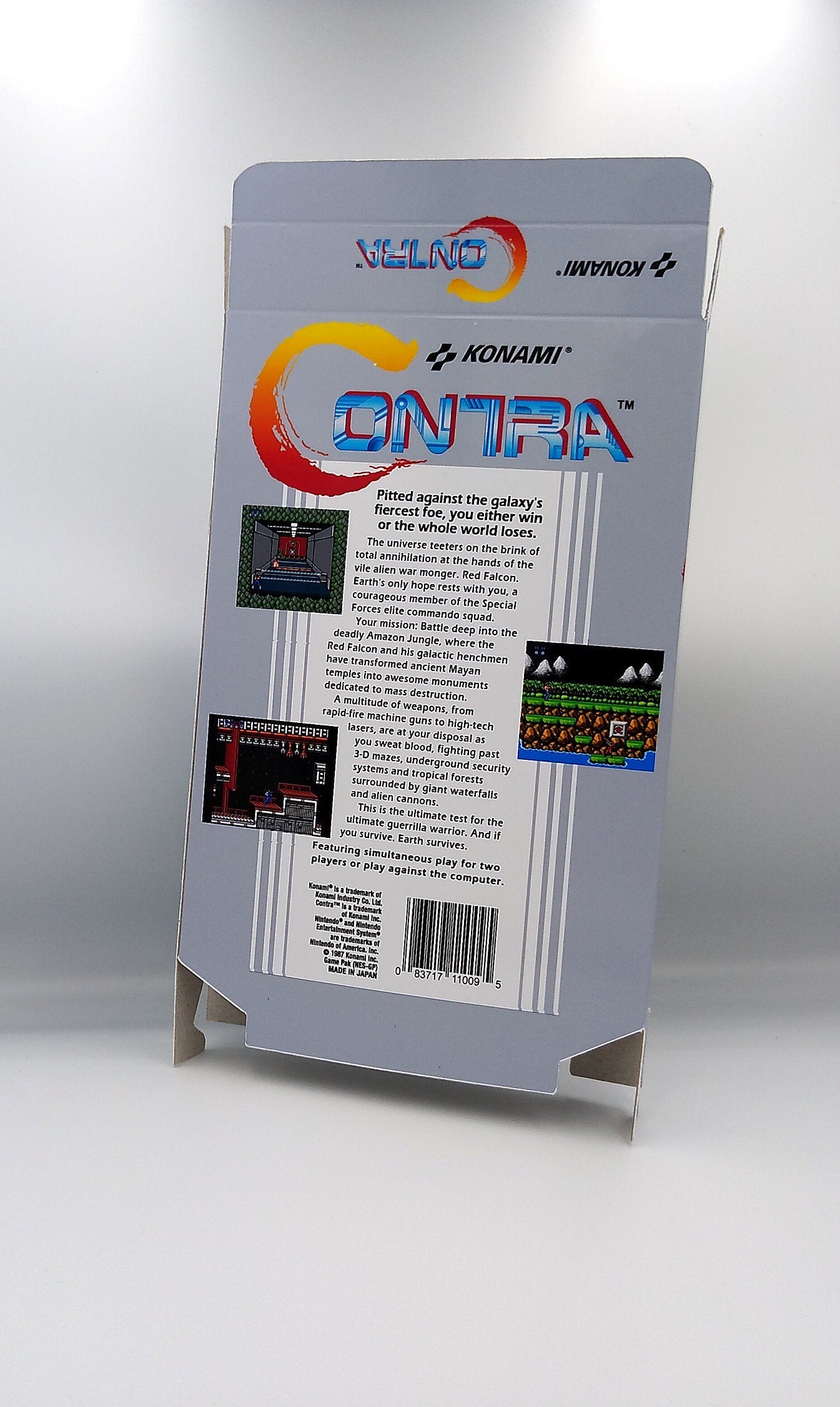 Contra/ Probotector - Box Replacement, Dust Cover, Block - NES - NTSC or PAL - box replacement only - thick cardboard as in the original. Top Quality !