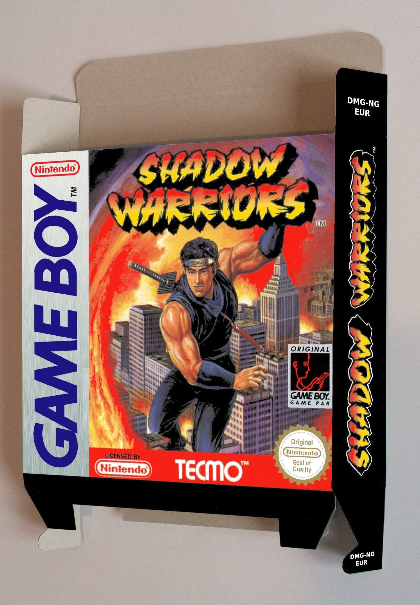 Ninja Gaiden /Shadow Warriors - box with inner tray option - Game Boy/ GB - PAL or NTSC. thick cardboard. Top Quality !!