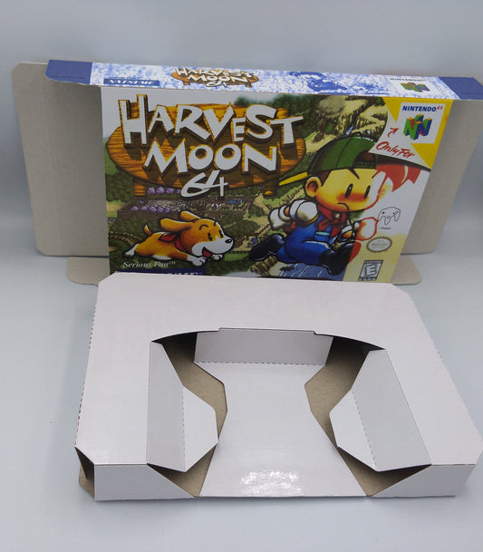 Harvest Moon 64 - NTSC - box with inner tray option - Nintendo 64/ N64 - thick cardboard. Top Quality !