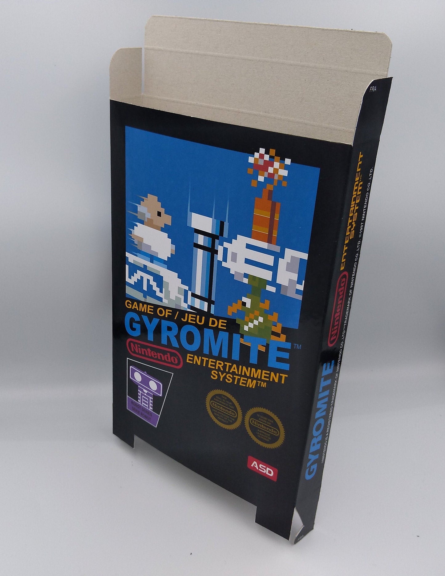 Gyromite - game box reproduction for Nintendo Entertainment System - PAL or NTSC - NES - thick cardboard - Top quality !